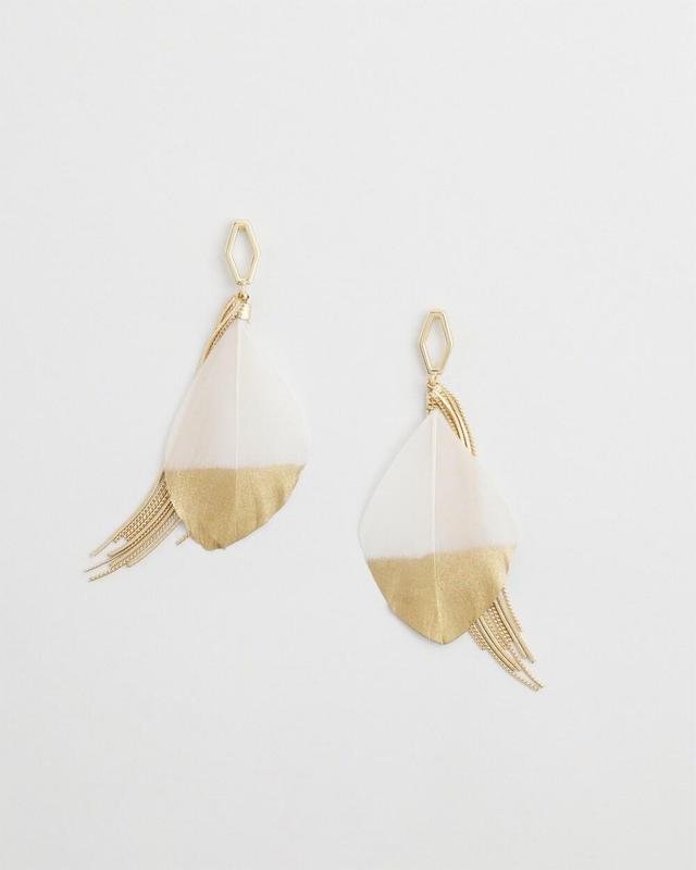 No Droop White Fringe Earrings   Chico's - Alabaster - Women Product Image