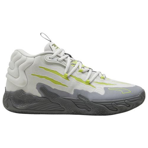 PUMA Mens Lamelo Ball PUMA MB.03 Hills - Mens Basketball Shoes Lime Smash/Feather Grey Product Image