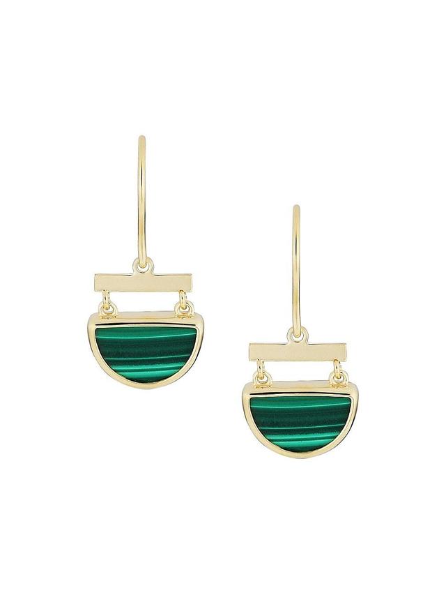 Womens 14K Yellow Gold, Malachite Better Half Drop Earrings Product Image