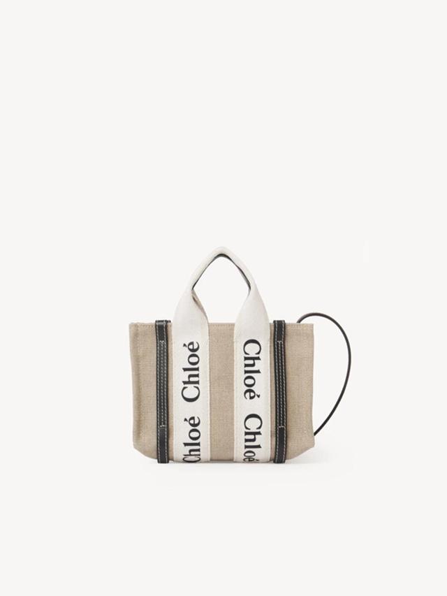 Mini Woody Tote Bag In White Product Image