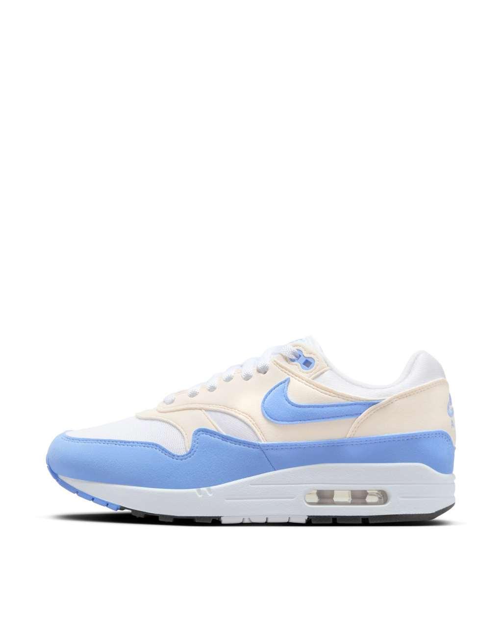 Nike Air Max 1 Sneakers in white and blue Product Image