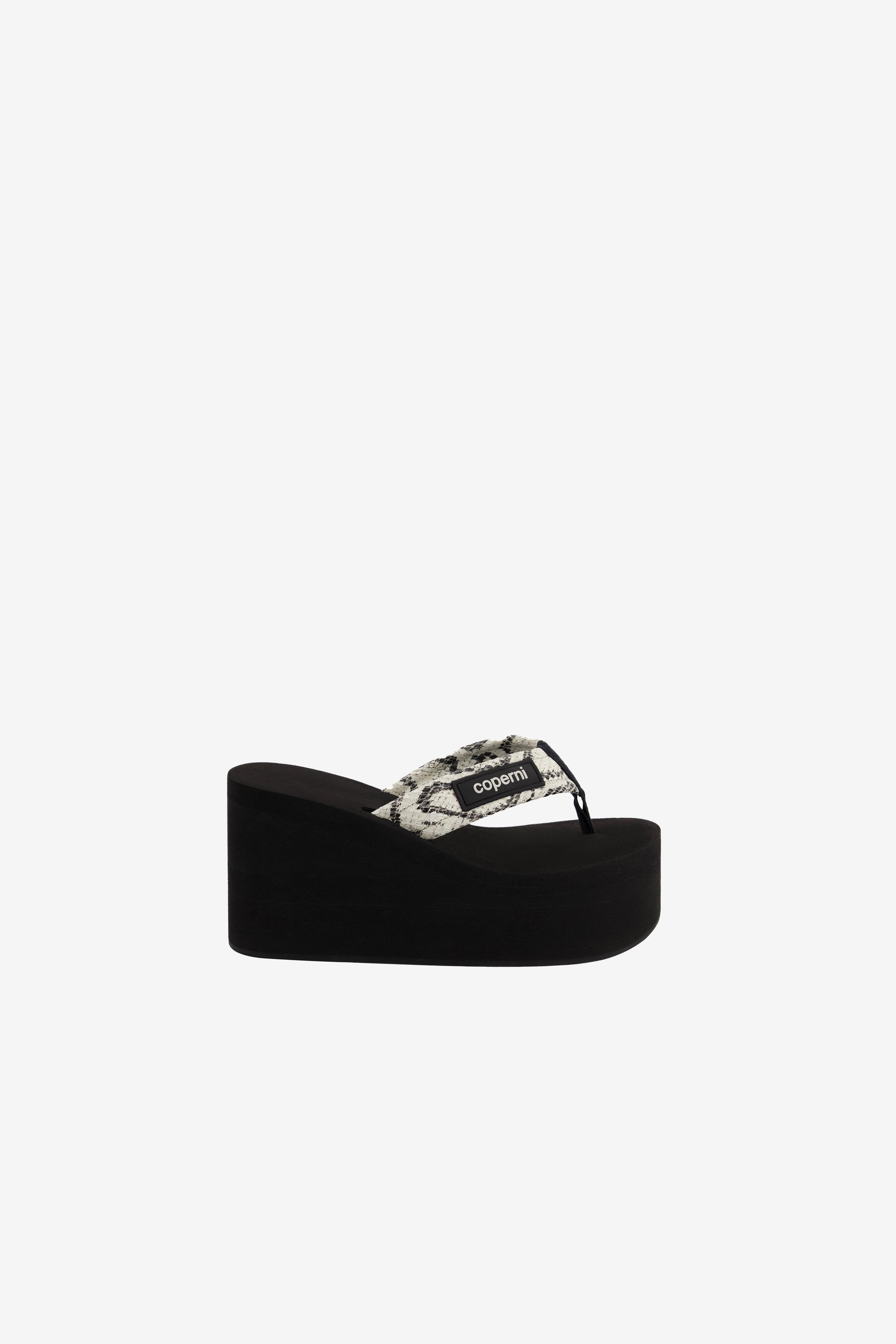 Snake Print Branded Wedge Sandal Product Image