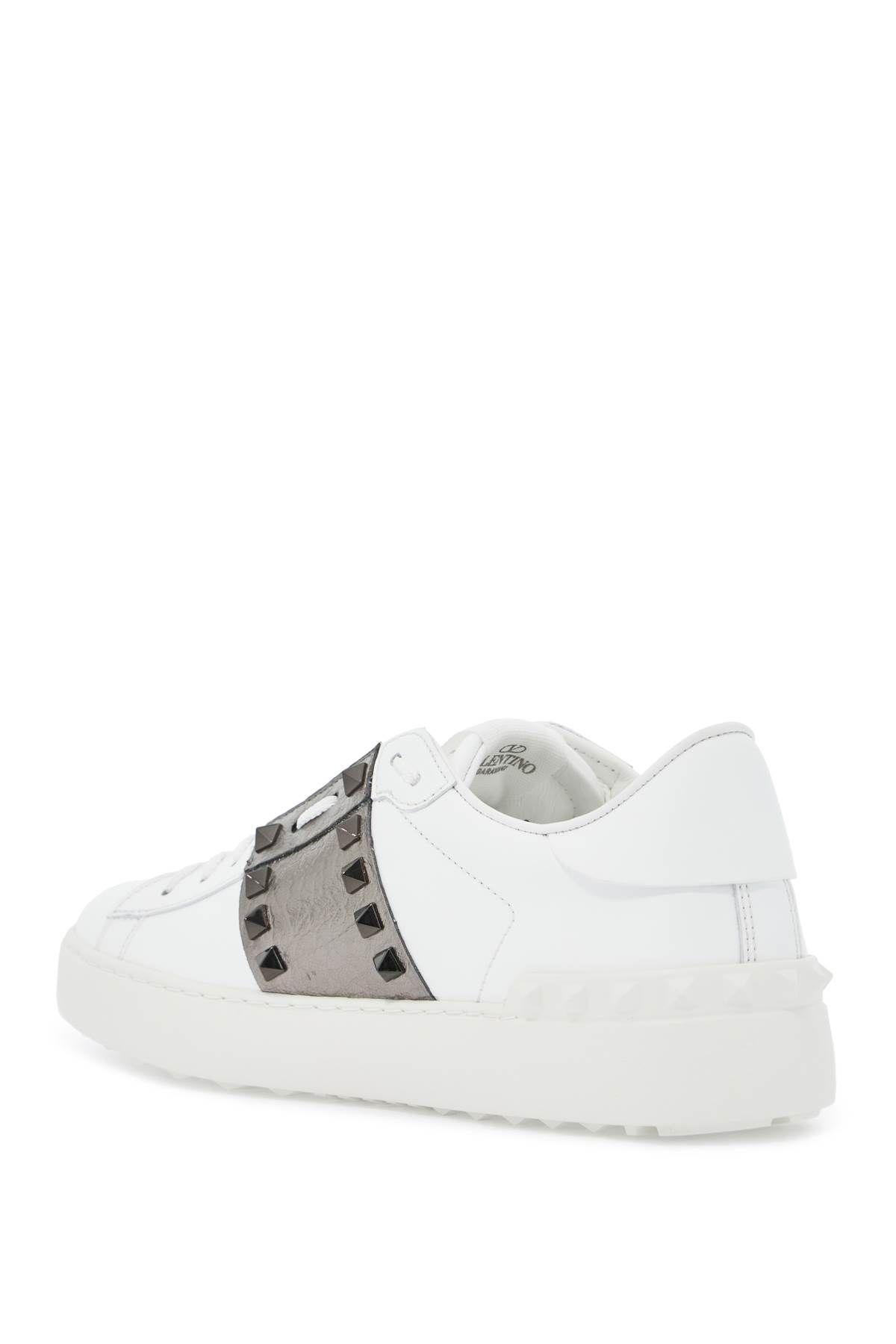 Open Low-top Leather Sneakers In White Product Image