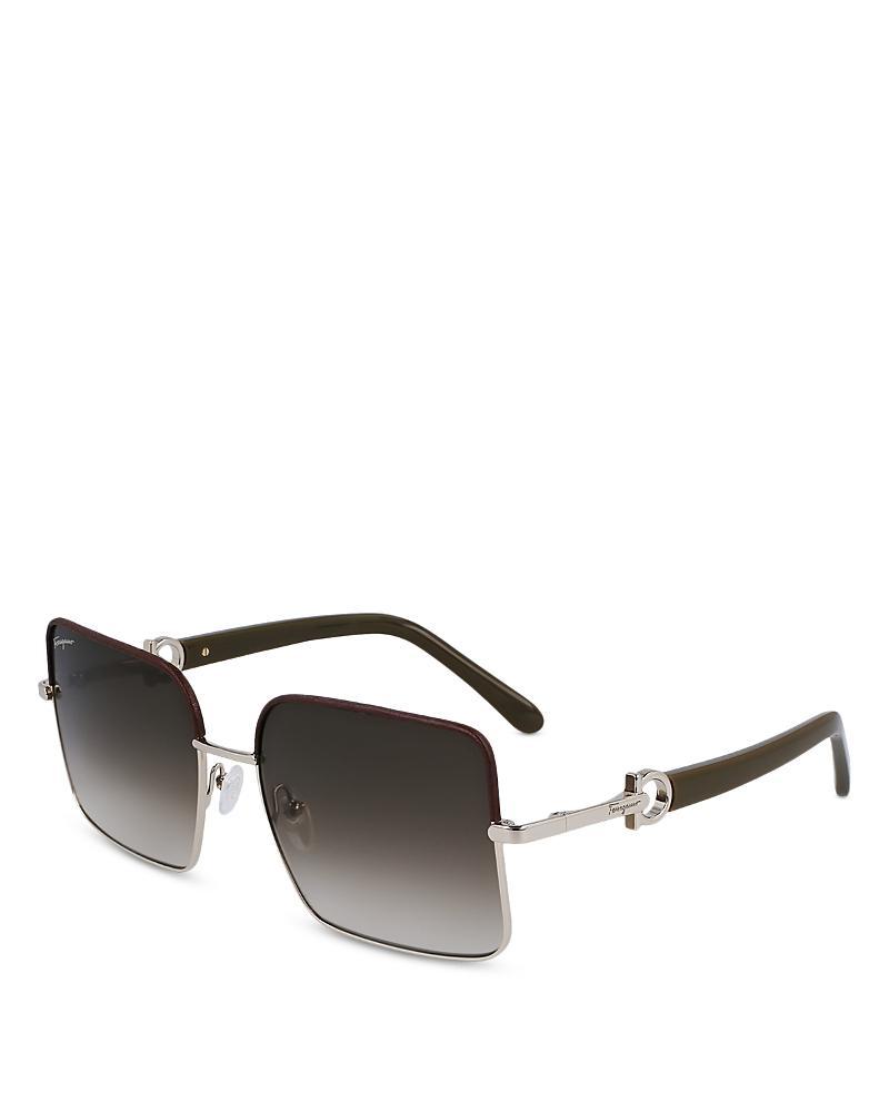 FERRAGAMO 60mm Gradient Rectangular Sunglasses Product Image