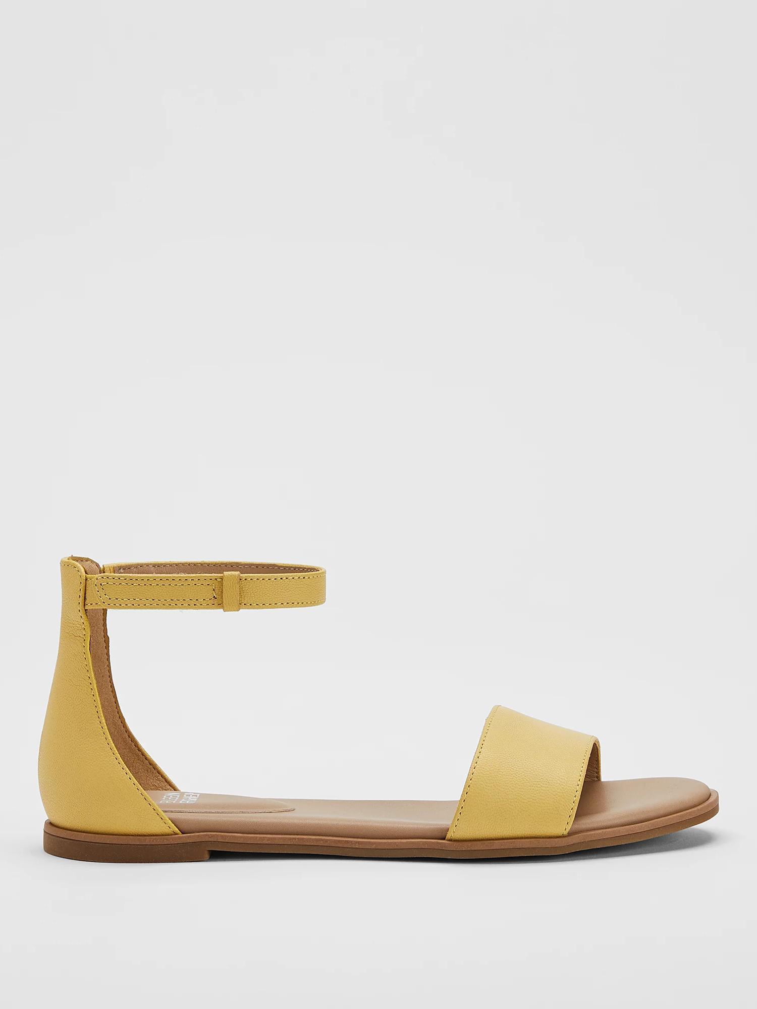 EILEEN FISHER Razz Tumbled Leather Ankle-Strap Sandalfemale Product Image