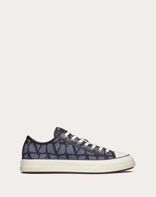 DENIM-EFFECT JACQUARD TOILE ICONOGRAPHE TOTALOOP LOW-TOP SNEAKER Product Image