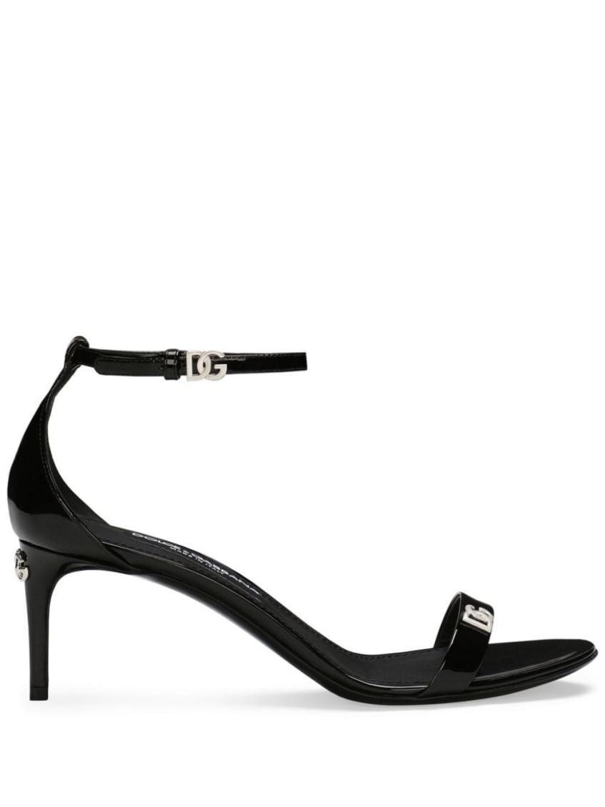 Patent Leather Sandals In Black Product Image