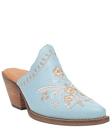 Dingo Wildflower Leather Floral Embroidered Western Mules Product Image