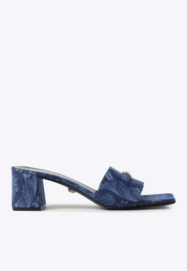 55mm Denim Mules In Blue Product Image