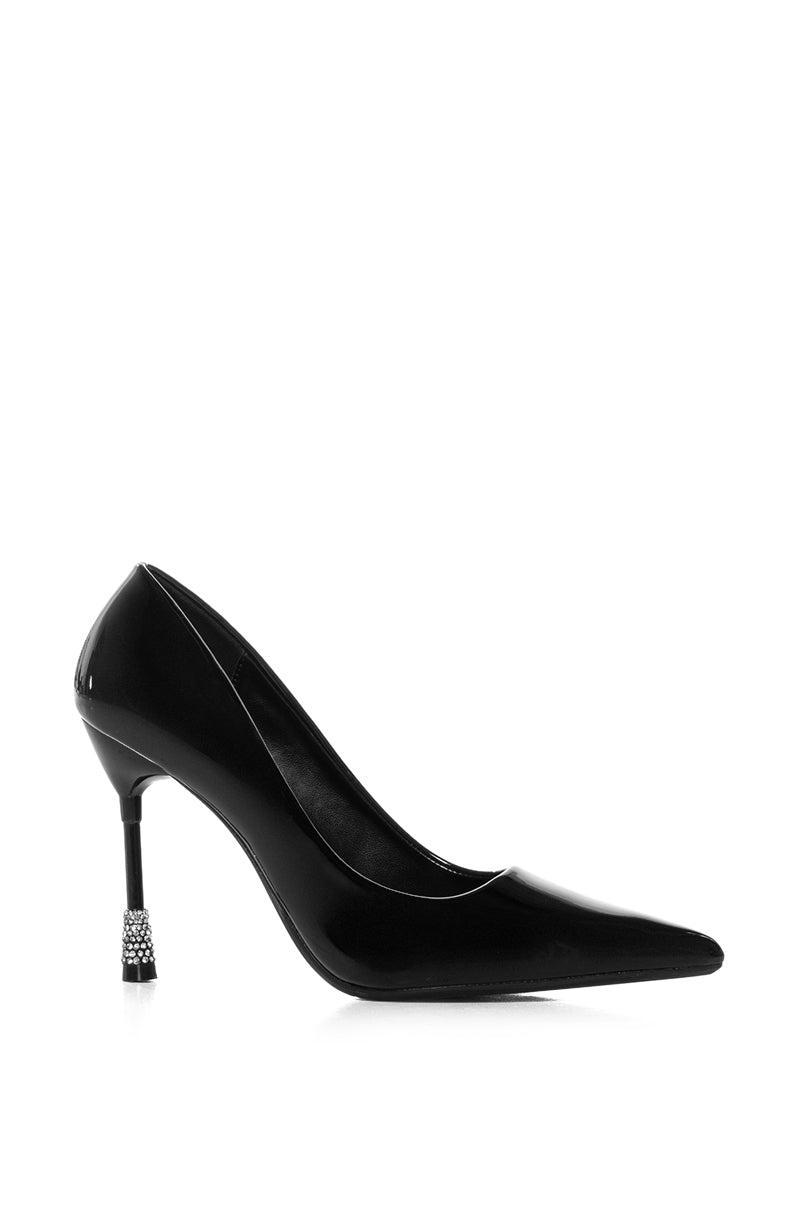 AZALEA WANG SHELLEY BLACK PATENT PUMP Product Image