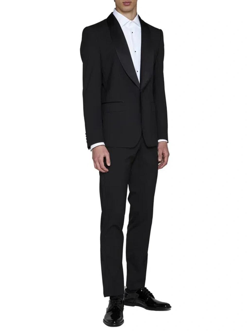 Single-breasted Wool-blend Blazer In Black Product Image