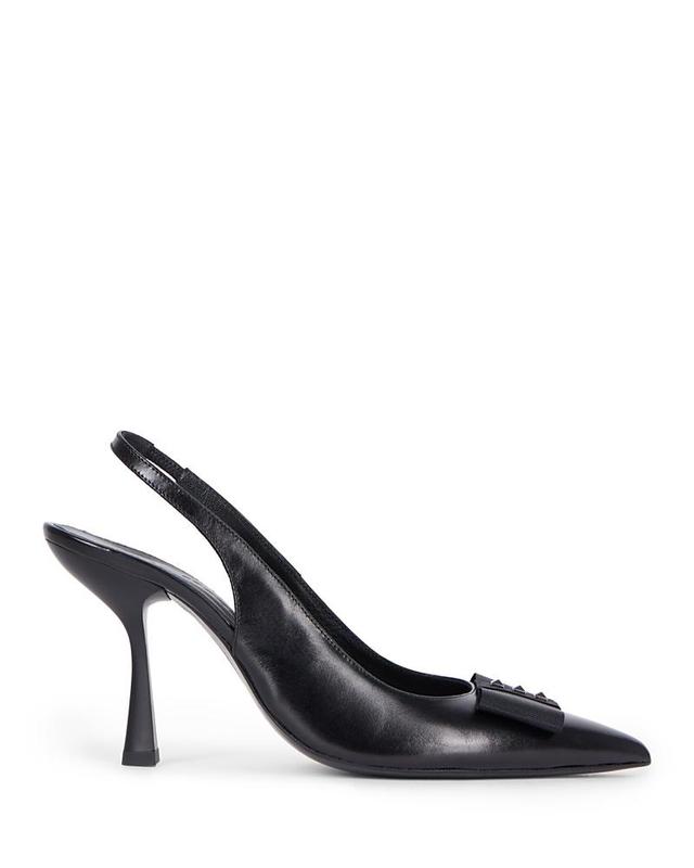 The Kooples Womens Black Leather Slingback Pumps Product Image