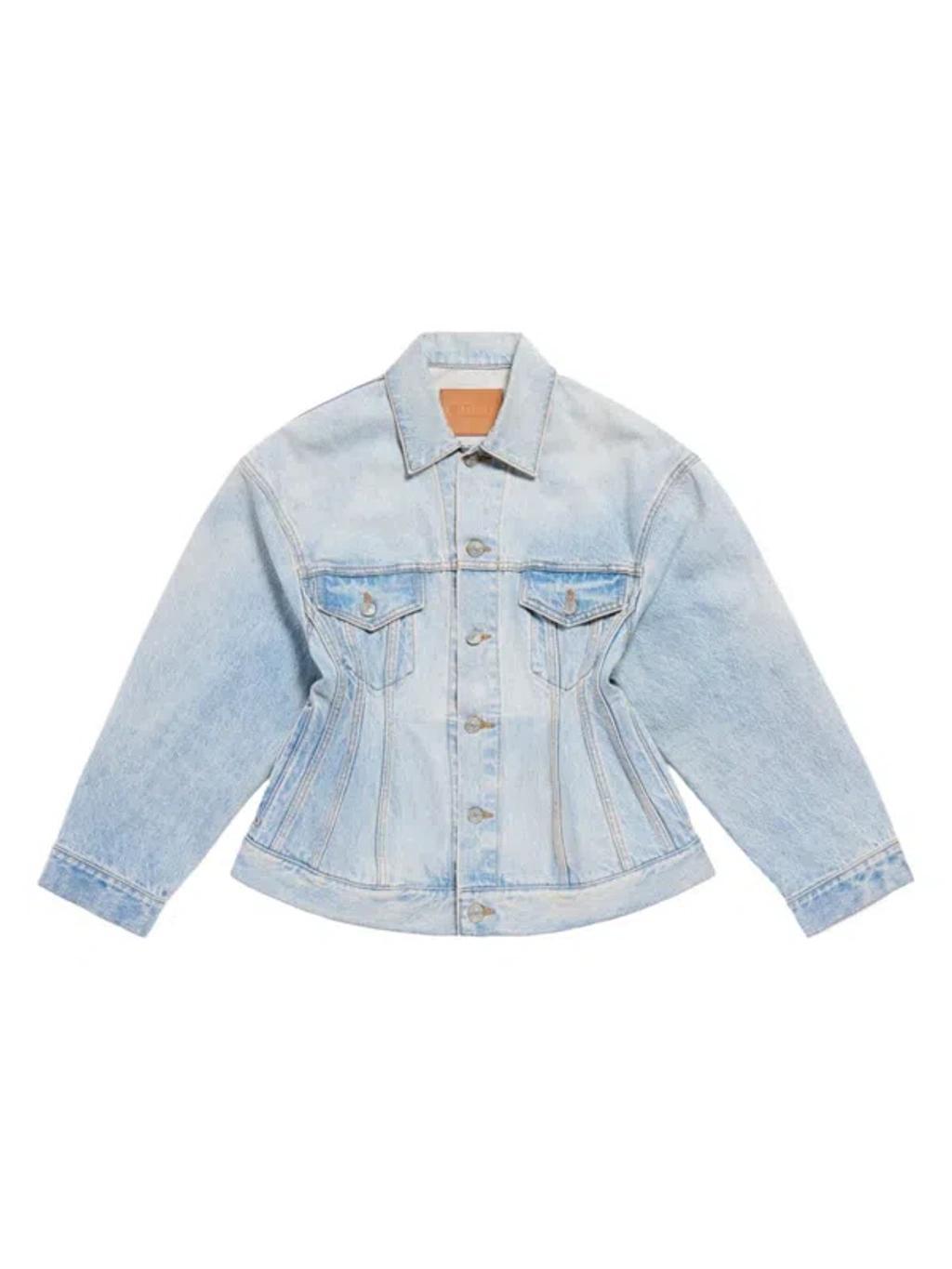 BALENCIAGA Hourglass Denim Jacket In Light Blue product image