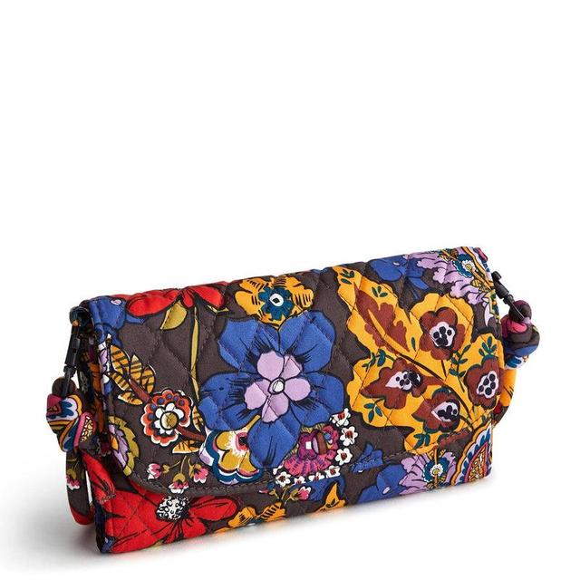 Vera Bradley Wildwood Wallet Crossbody Women in Colorful Bouquet Brown/Purple Product Image