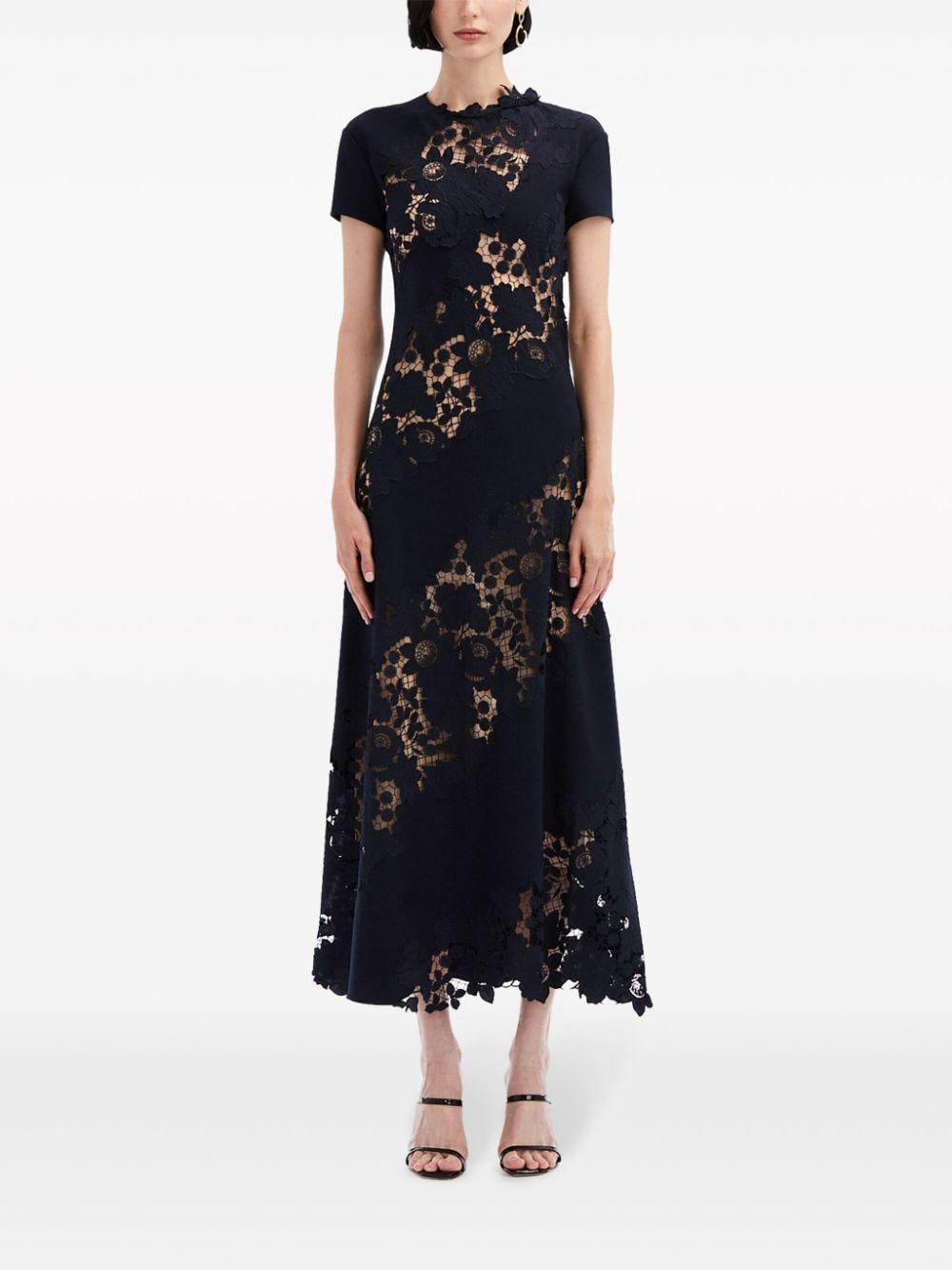 Mixed Botanical guipure-lace midi dress Product Image