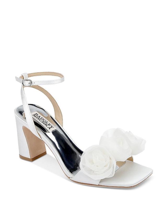 Badgley Mischka Womens Carli Square Toe Triple Flower High Heel Sandals Product Image