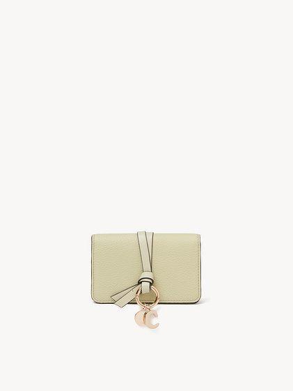 Alphabet card holder in grained leather Product Image