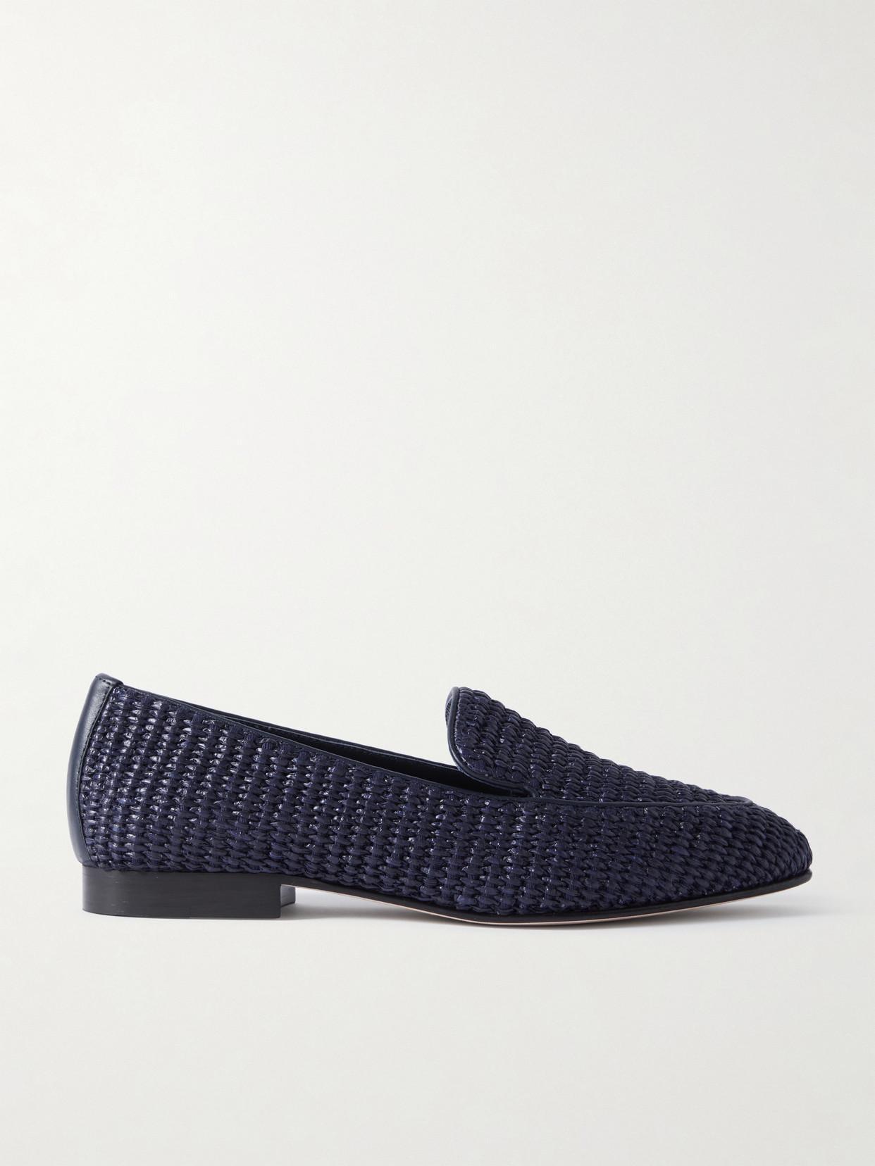 Pitakara Woven Slip-on Loafers In Navy Product Image