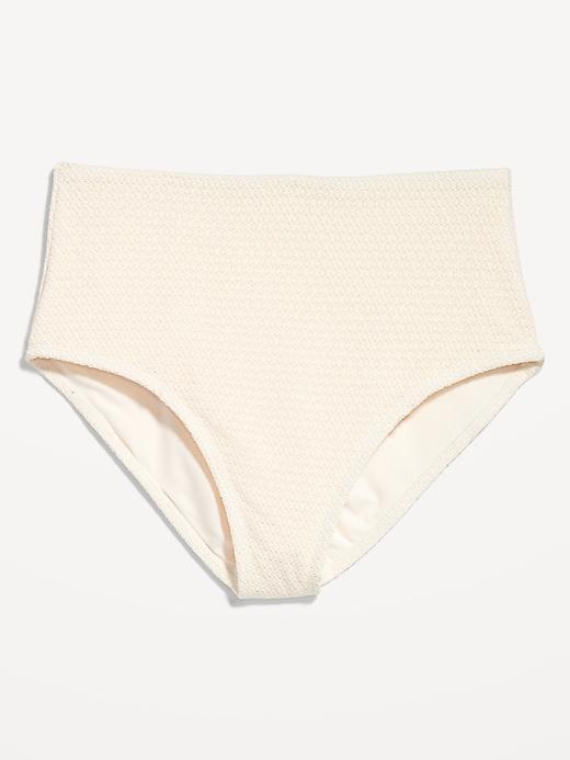 High-Waisted Crochet Bikini Swim Bottoms Product Image