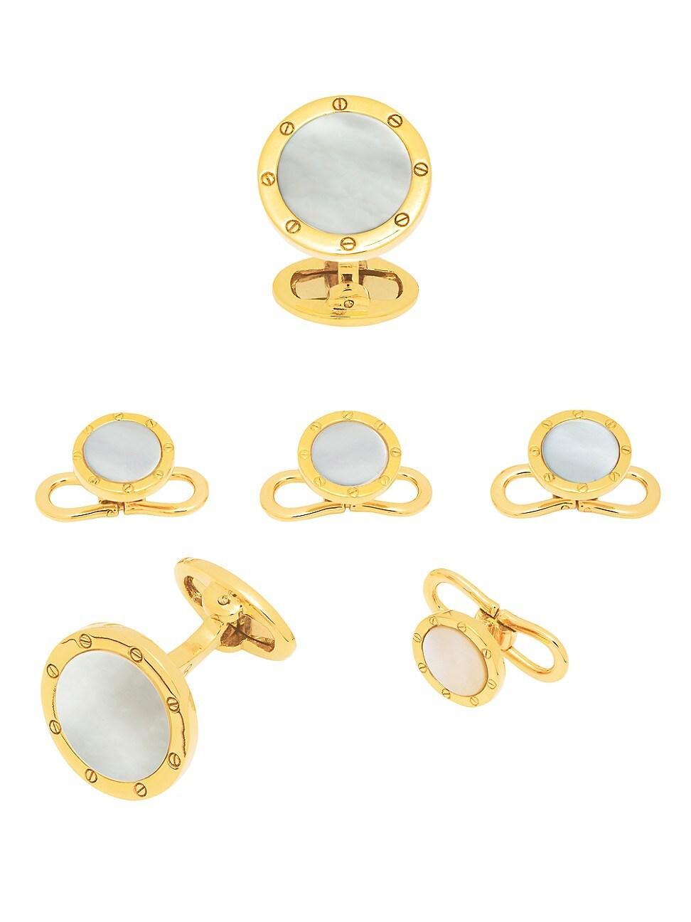 Mens Gold Tuxedo Studs & Cufflinks Set Product Image