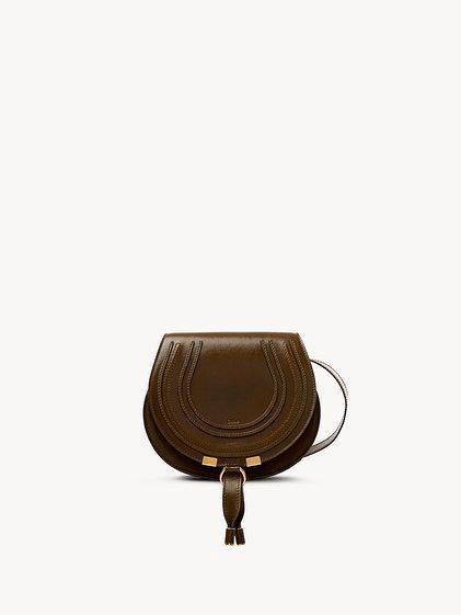 Small Marcie saddle bag in shiny leather Product Image