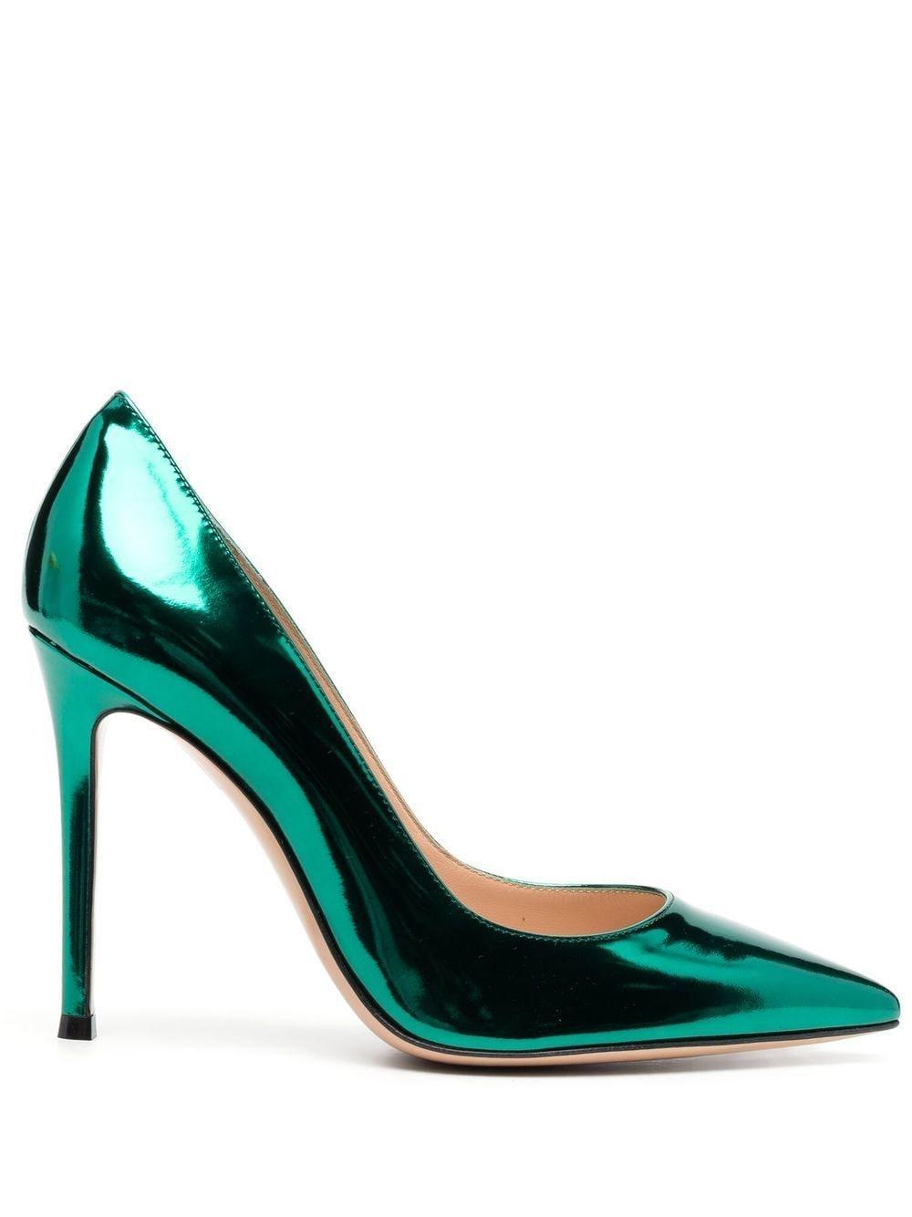 GIANVITO ROSSI Gianvito 105 Metallic Green High Heels Product Image