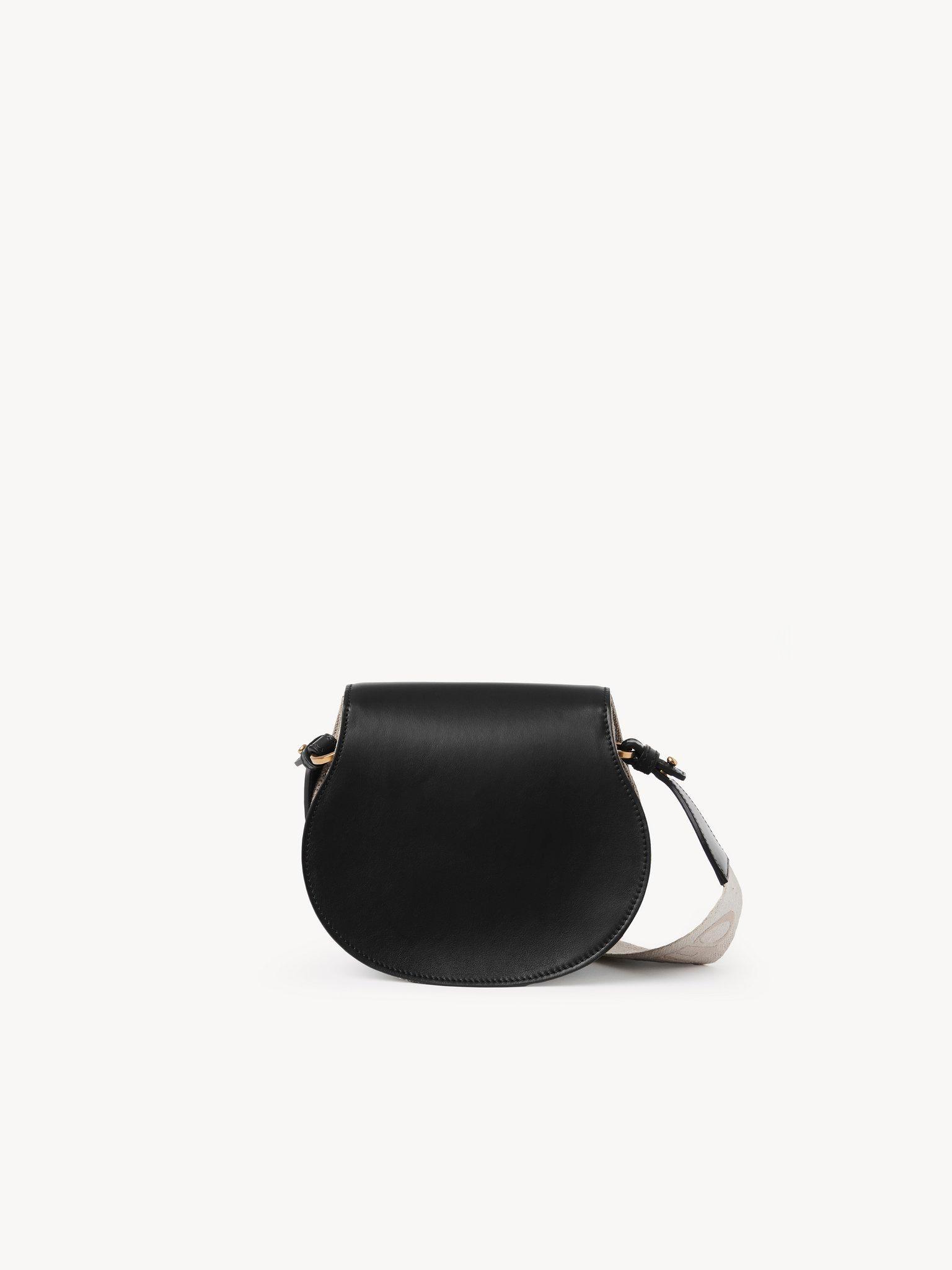 Small Marcie saddle bag in linen & soft leather Product Image