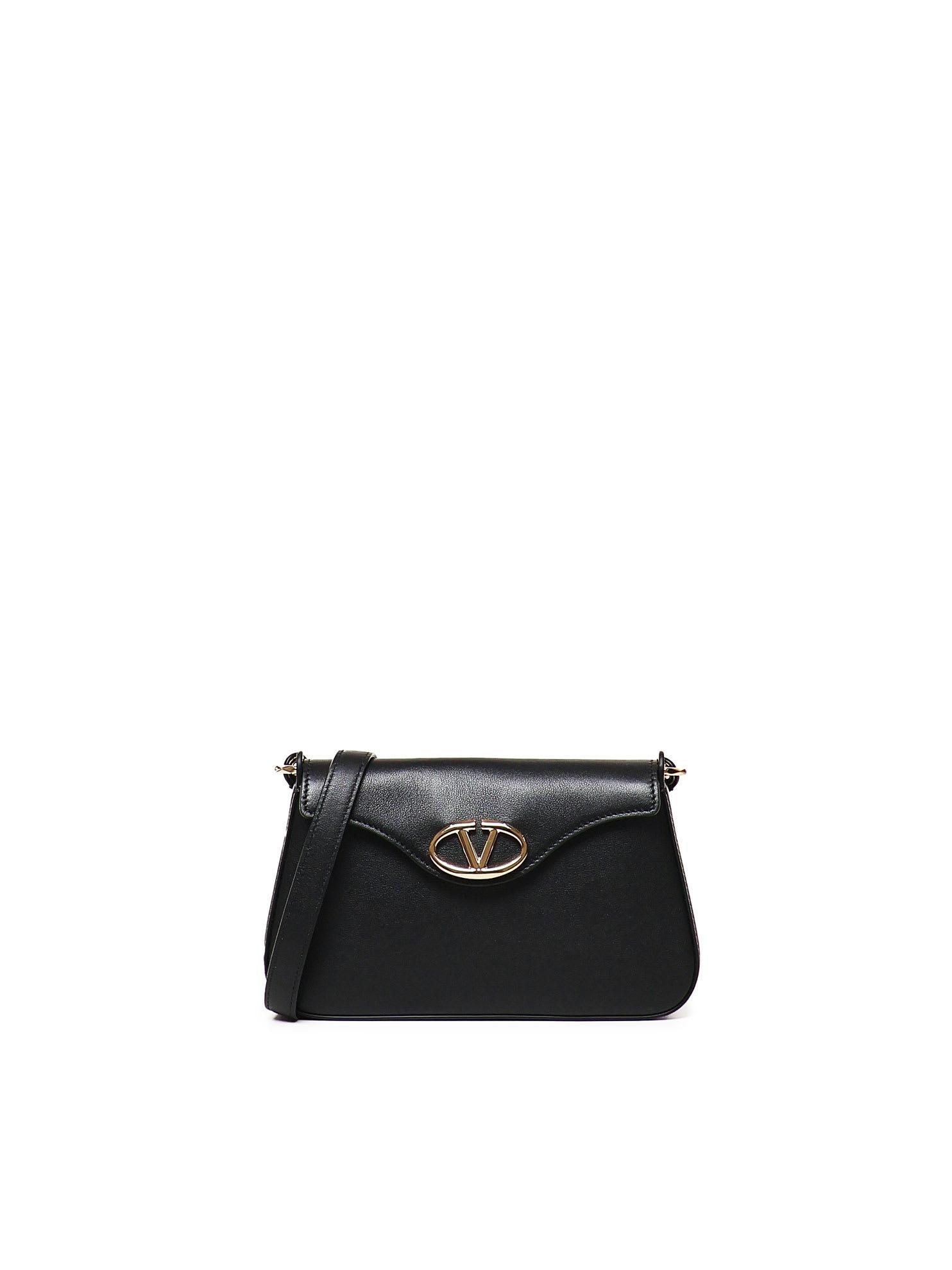 VALENTINO GARAVANI Nero Vlogo Bold Leather Shoulder Bag Product Image