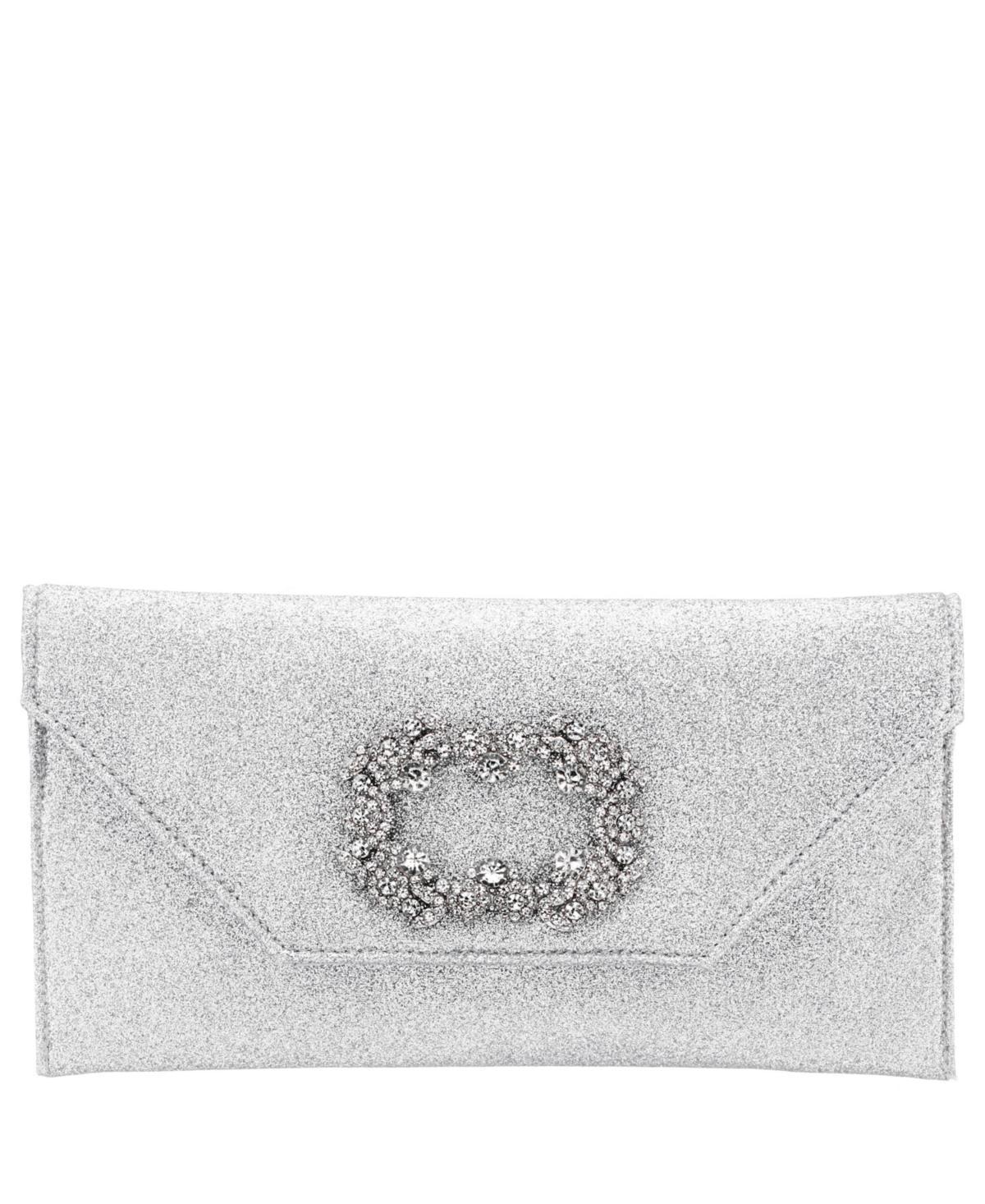 Nina Womens Envelope Clutch with Crystal Buckle Product Image