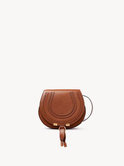 Small Marcie saddle bag in shiny leather Product Image