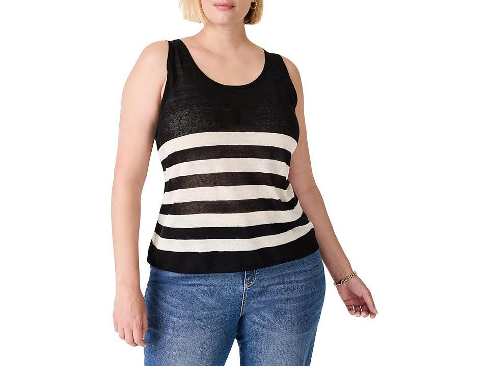 NIC+ZOE Plus Size Featherweight Striped Tank Multi) Women's Sweater Product Image