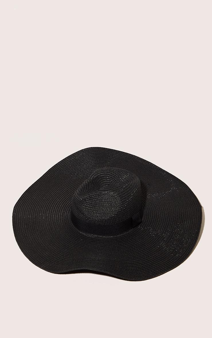 Black Wide Band Oversized Fedora Product Image