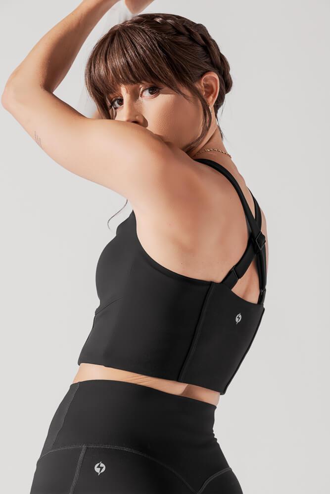 Daphne Corset Crop Top - Black Product Image