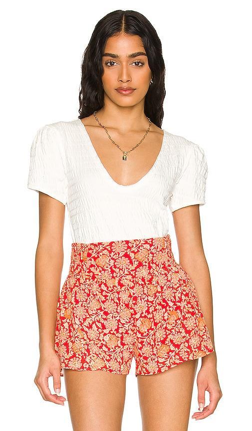 Free People Sugar Cube Tee in White. Product Image