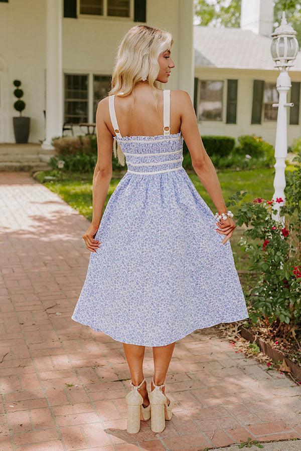 Garden Gorgeous Jacquard Midi in Blue Product Image