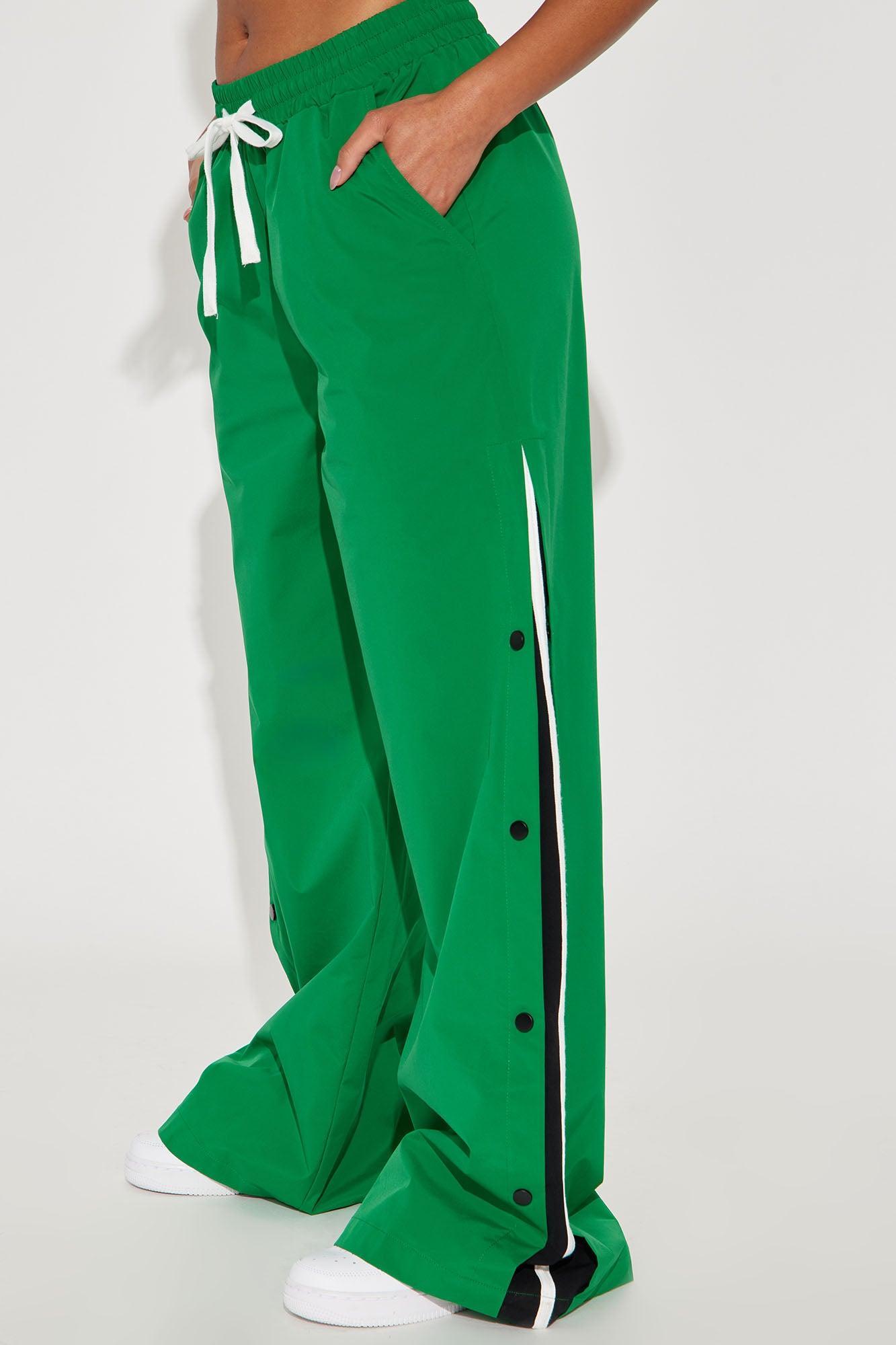 Jennie Snap Button Track Pant - Green/combo Product Image