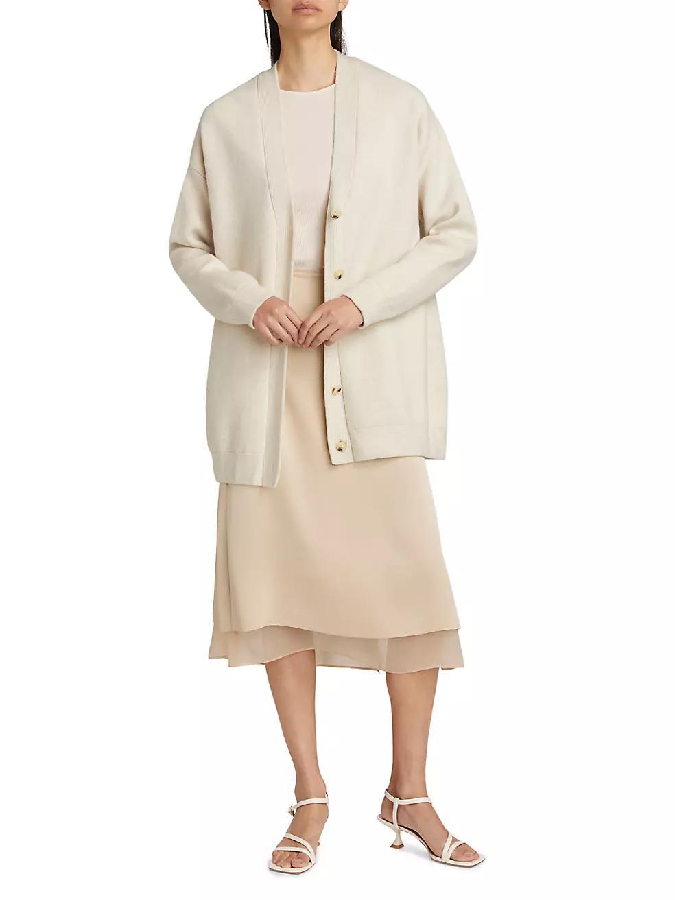 Oversized Double-Knit Wool-Cashmere Cardigan Product Image