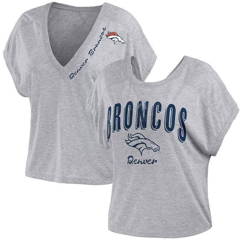 Womens WEAR by Erin Andrews Heather Gray Denver Broncos Reversible T-Shirt Product Image