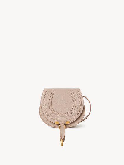 Small Marcie saddle bag in grained leather Product Image