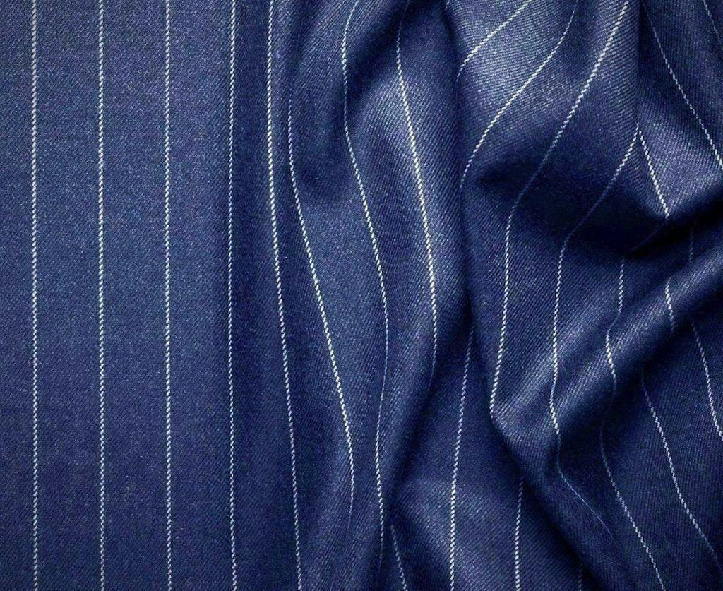 Rockefeller Collection - Double Breasted Stripe Suit Blue Regular Fit 2 Piece Product Image