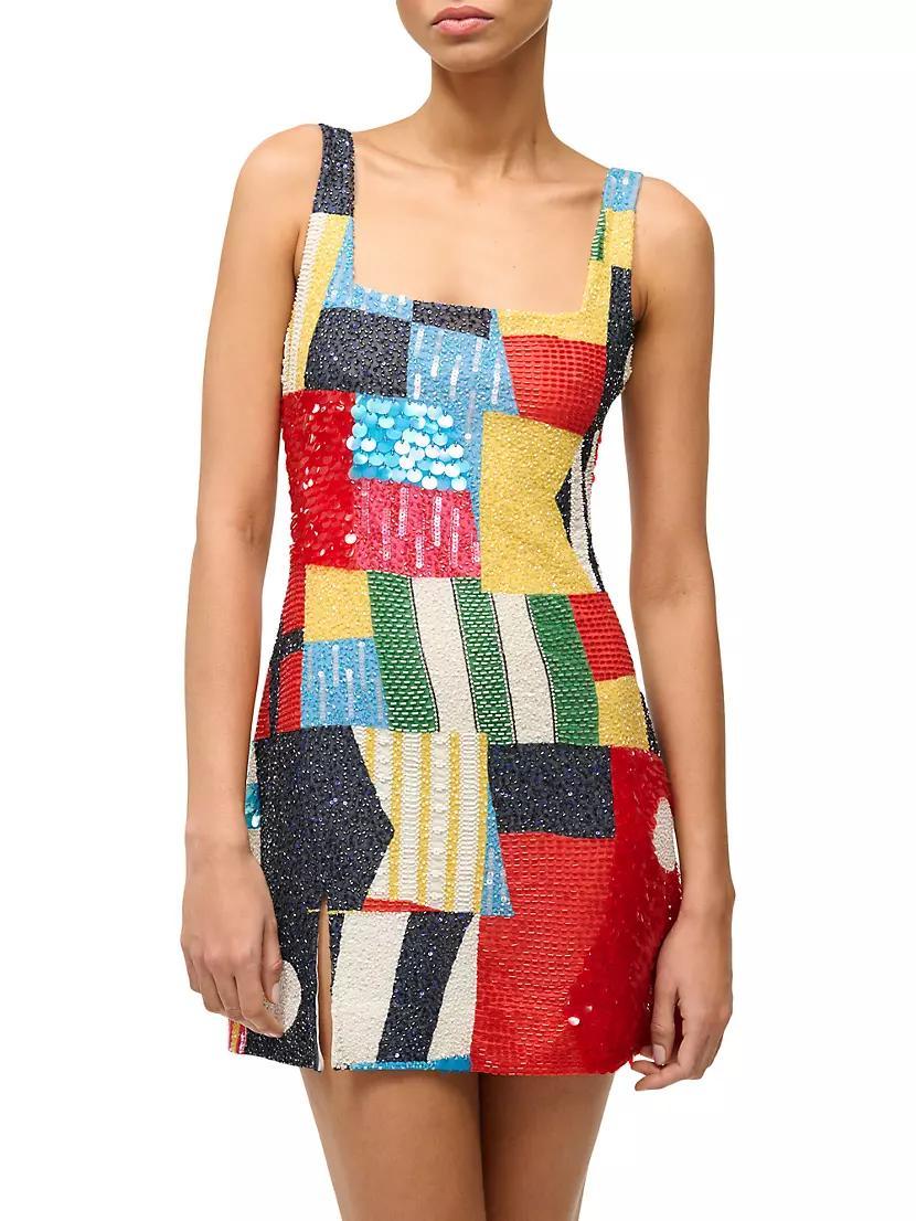 Le Sable Embellished Patchwork Minidress Product Image