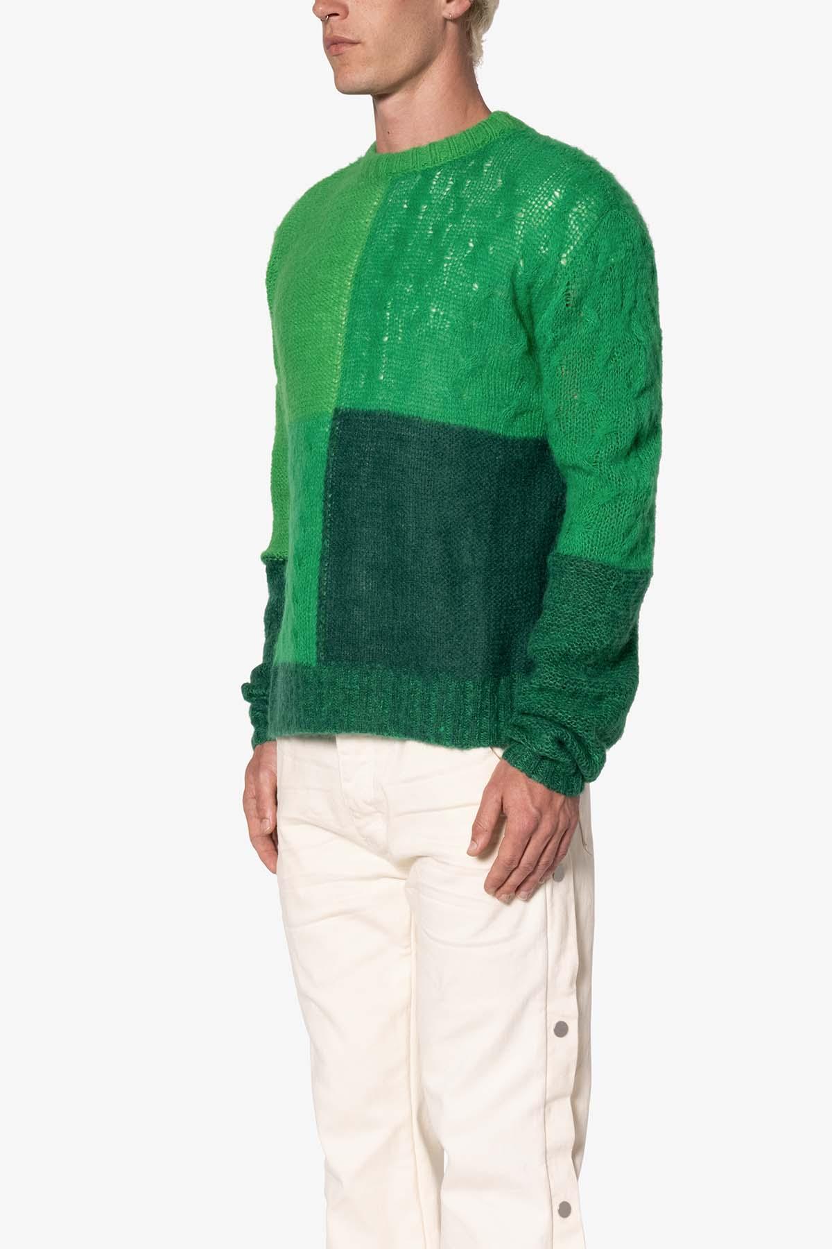 Open Knit Square Sweater - Green Product Image