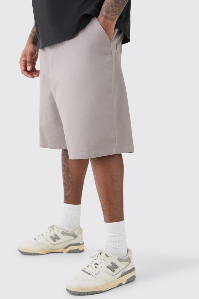 Plus Fixed Waist Twill Jort | boohooMAN USA Product Image