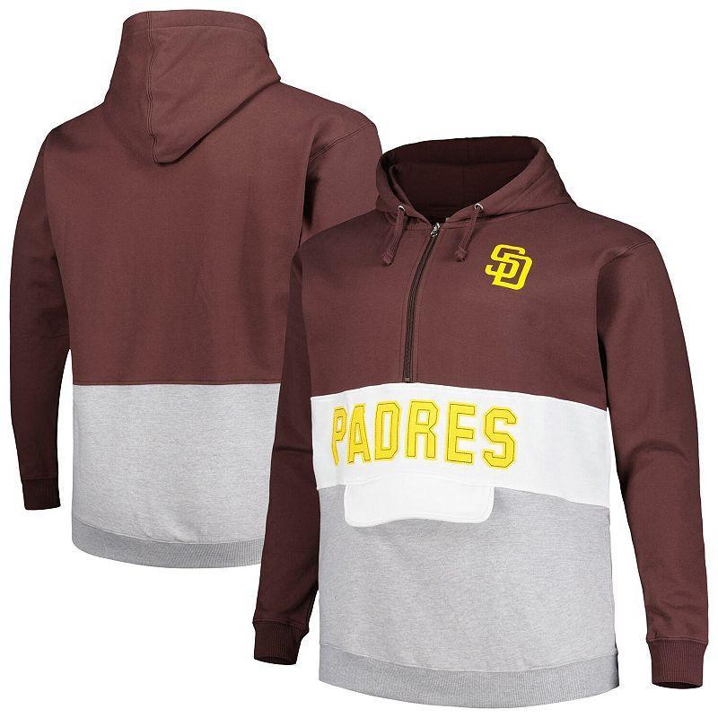 Mens /White San Diego Padres Big & Tall Fleece Half-Zip Hoodie Product Image