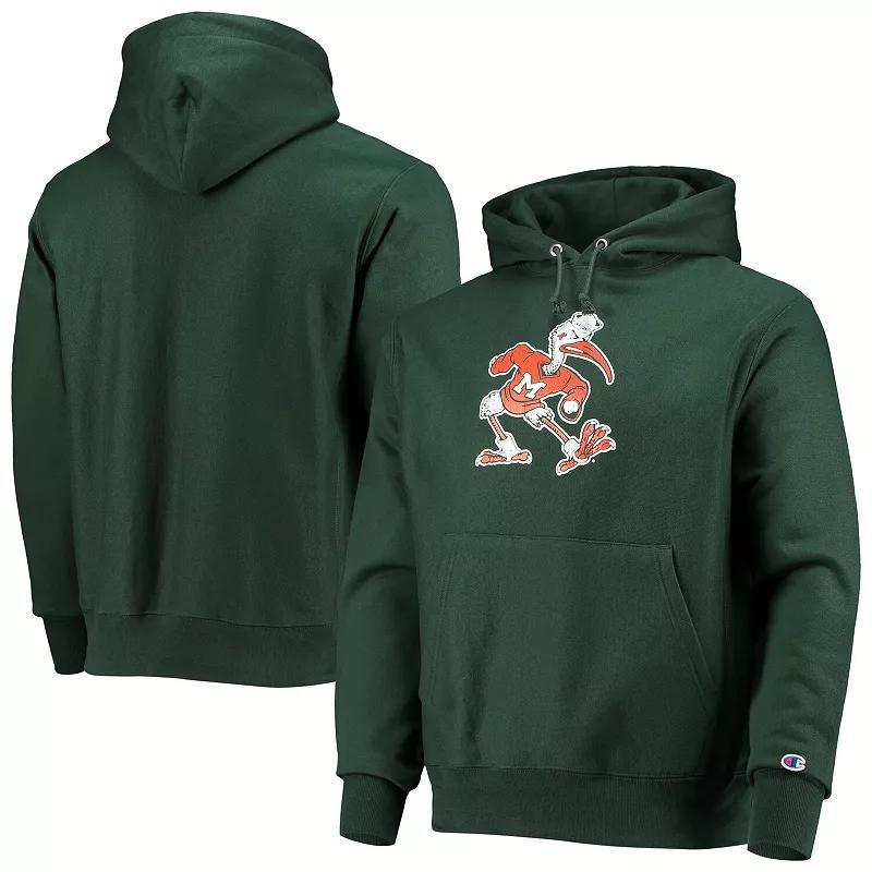 Mens Champion Miami Hurricanes Vault Logo Reverse Weave Pullover Hoodie Product Image