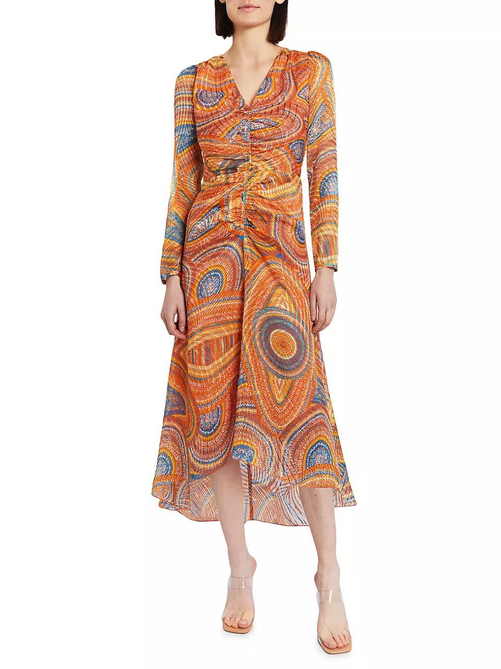 Jenny Printed Silk-Blend Dress Product Image