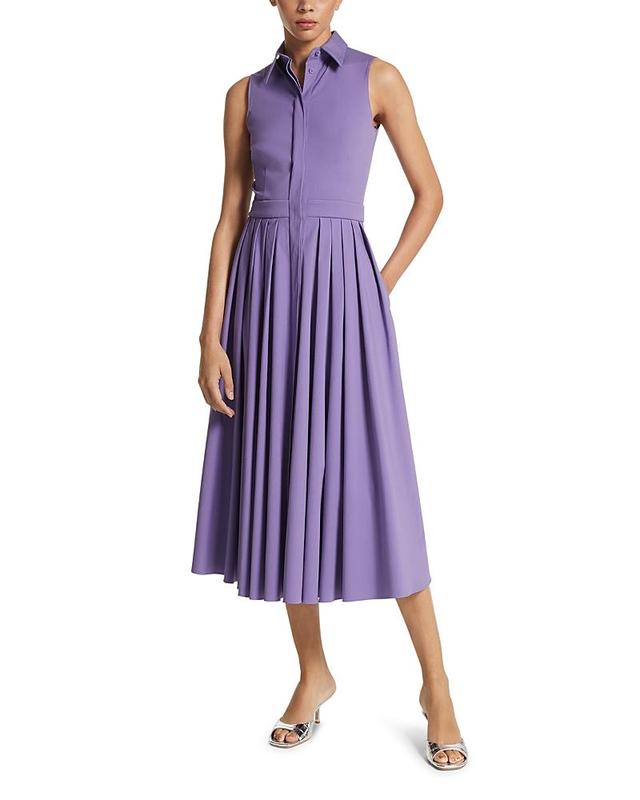 Michael Kors Collection Sleeveless Stretch Cotton Poplin Shirtdress Product Image