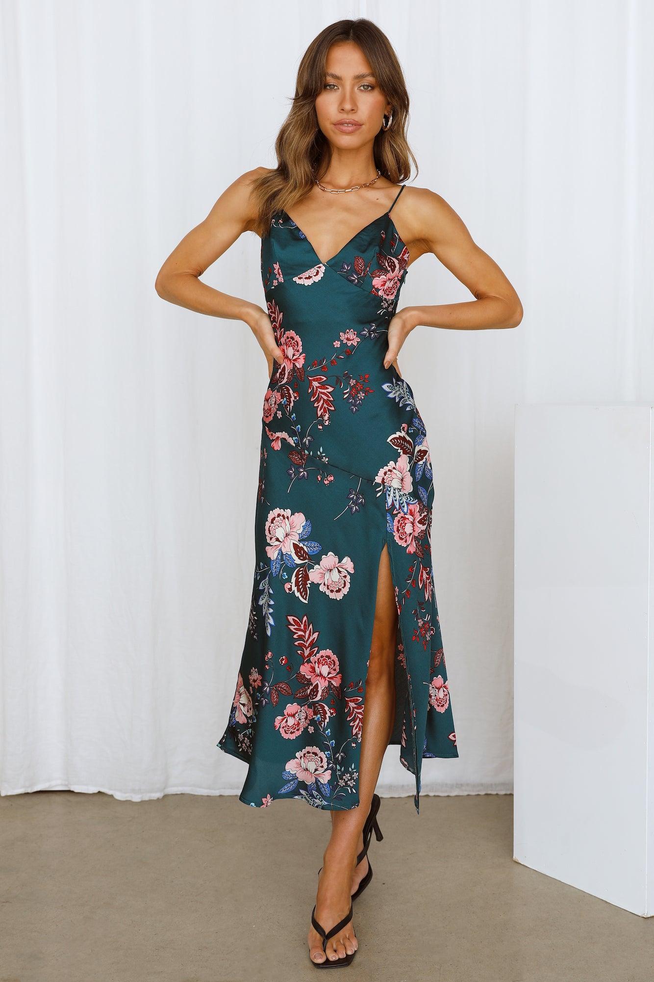 No Yesterday Maxi Dress Forest Green Product Image