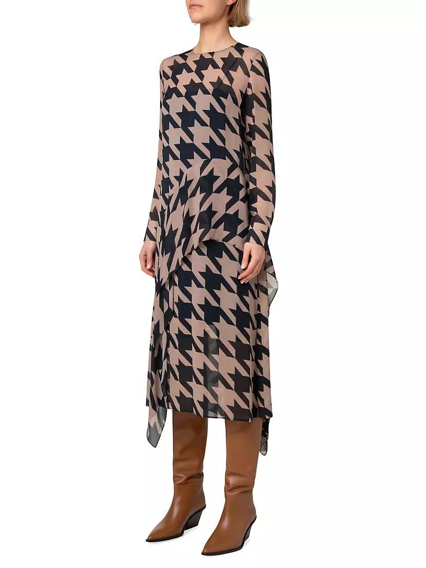 Oversized Houndstooth Drape Dress Product Image