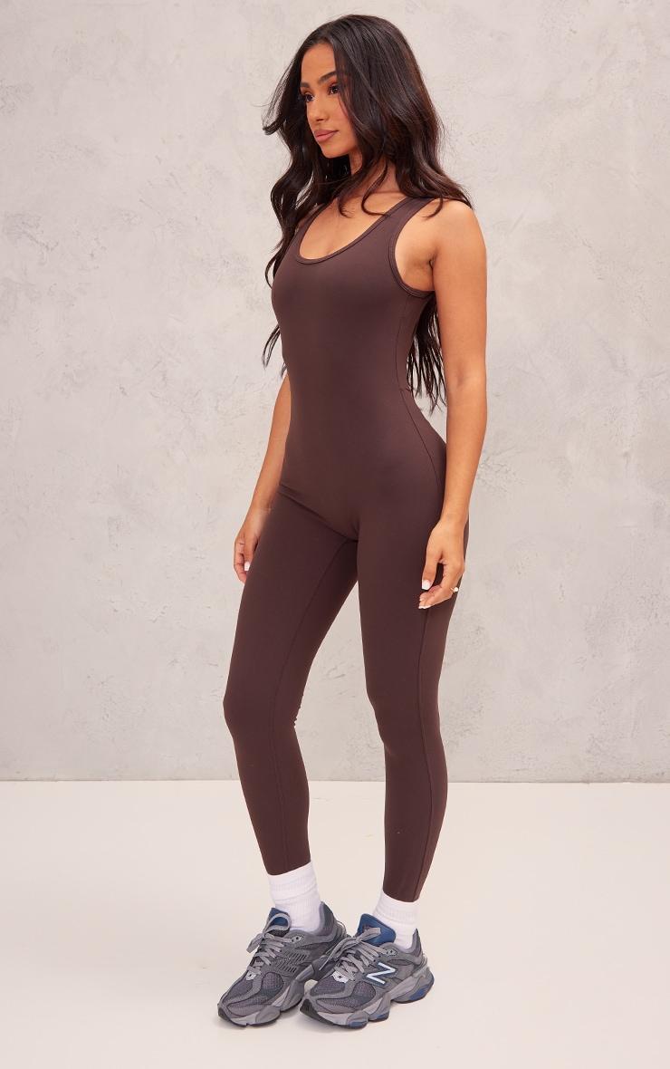 Petite Coffee Snatched Sculpt Square Neck Jumpsuit Product Image